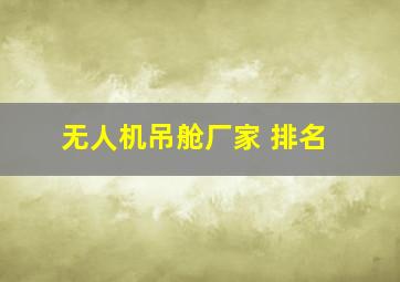 无人机吊舱厂家 排名